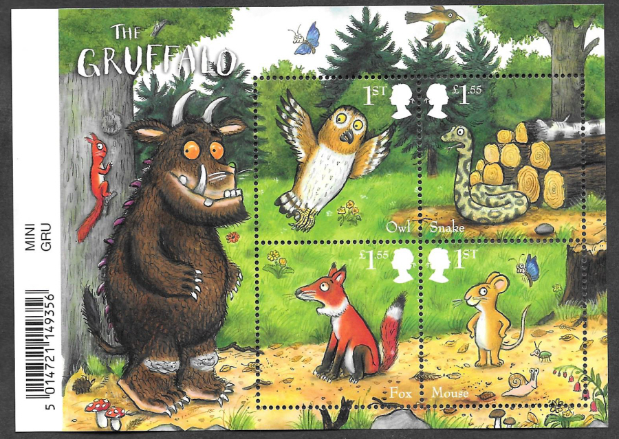 (image for) MS4282 2019 The Gruffalo Barcoded Miniature Sheet